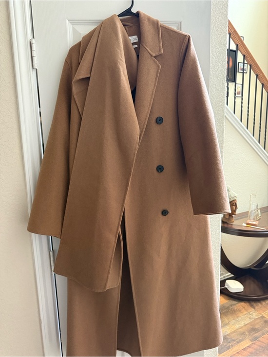 Mango Jackets & Blazers - Mango Double-Breasted Camel Trench Coat